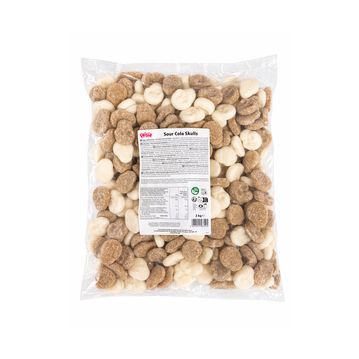 Kyselé želé lebky Frisia s příchutí coly, halal/vegan, 2 kg