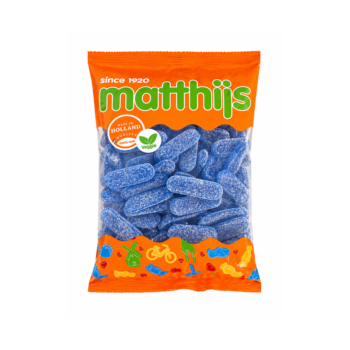 Matthijs kwaśne niebieskie języki żelki halal/wegańskie 800 g